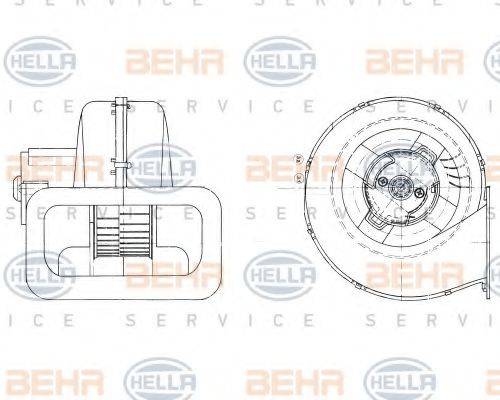 BEHR HELLA SERVICE 8EW009158611 Вентилятор салону