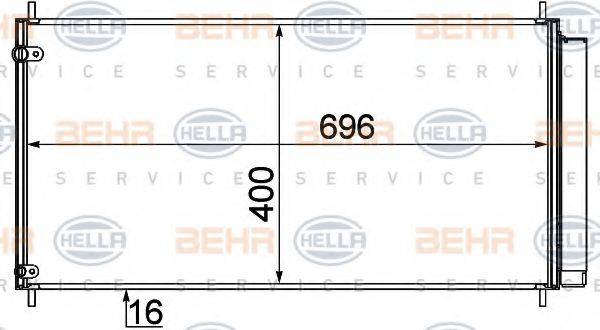 BEHR HELLA SERVICE 8FC351310151 Конденсатор, кондиціонер