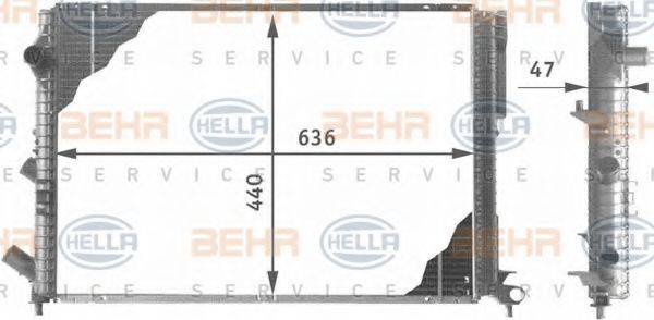 BEHR HELLA SERVICE 8MK376706561 Радіатор, охолодження двигуна