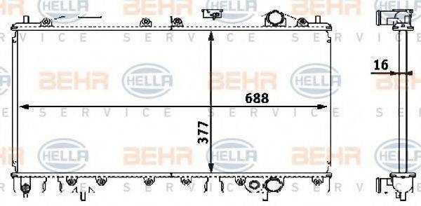 BEHR HELLA SERVICE 8MK376708401 Радіатор, охолодження двигуна