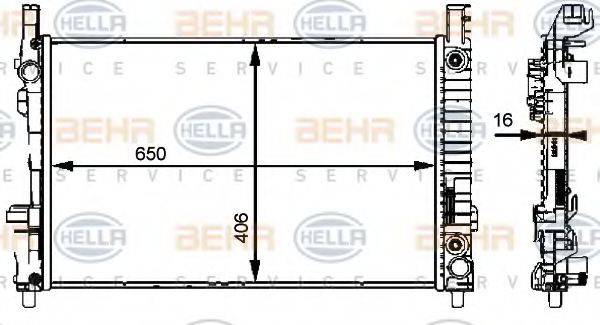 BEHR HELLA SERVICE 8MK376721031 Радіатор, охолодження двигуна