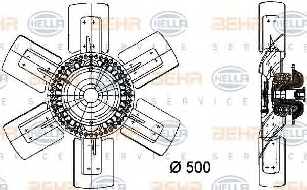 BEHR HELLA SERVICE 8MV376730191 Вентилятор, охолодження двигуна
