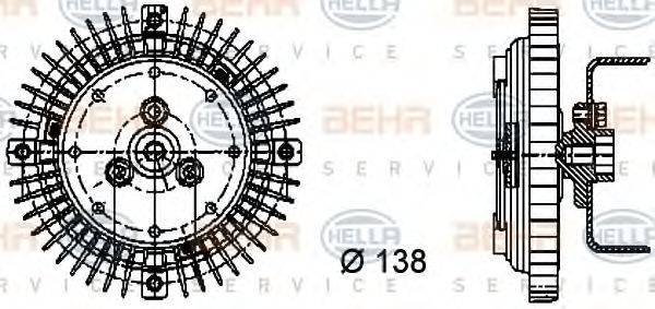 BEHR HELLA SERVICE 8MV376732011 Зчеплення, вентилятор радіатора