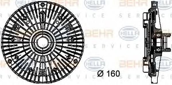 BEHR HELLA SERVICE 8MV376732101 Зчеплення, вентилятор радіатора