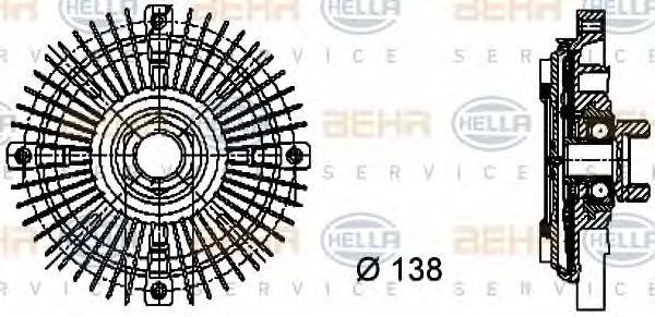 BEHR HELLA SERVICE 8MV376732211 Зчеплення, вентилятор радіатора