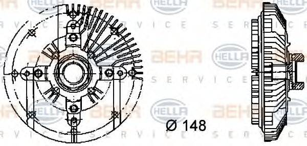 BEHR HELLA SERVICE 8MV376732321 Зчеплення, вентилятор радіатора