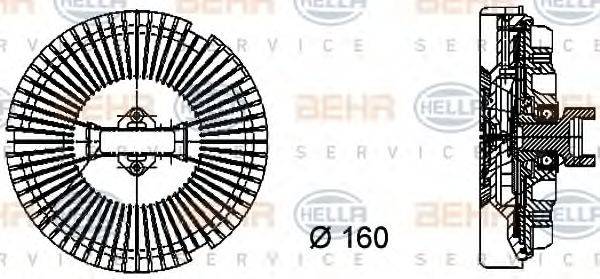 BEHR HELLA SERVICE 8MV376733021 Зчеплення, вентилятор радіатора