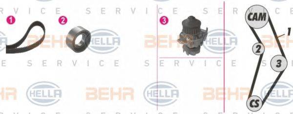 BEHR HELLA SERVICE 8MP376800861 Водяний насос + комплект зубчастого ременя