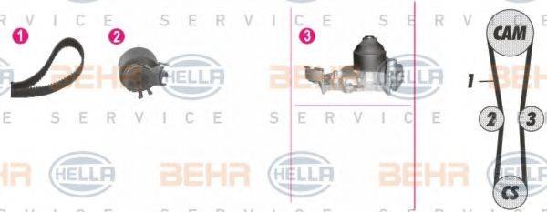 BEHR HELLA SERVICE 8MP376802851 Водяний насос + комплект зубчастого ременя