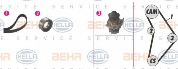 BEHR HELLA SERVICE 8MP376803821 Водяний насос + комплект зубчастого ременя
