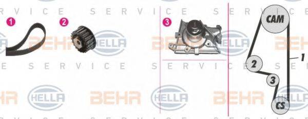 BEHR HELLA SERVICE 8MP376805871 Водяний насос + комплект зубчастого ременя