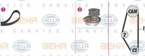 BEHR HELLA SERVICE 8MP376815801 Водяний насос + комплект зубчастого ременя