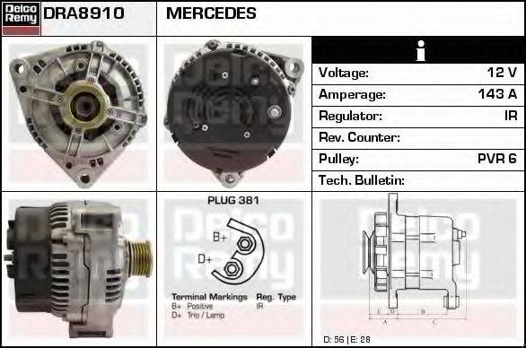 DELCO REMY DRA8910 Генератор