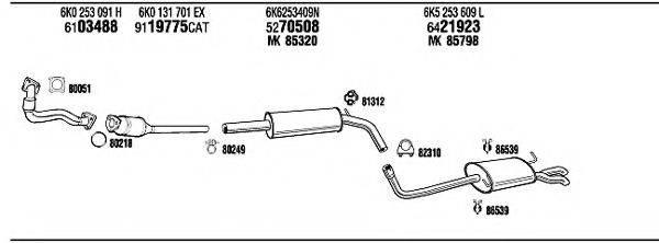 WALKER VW20561 Система випуску ОГ