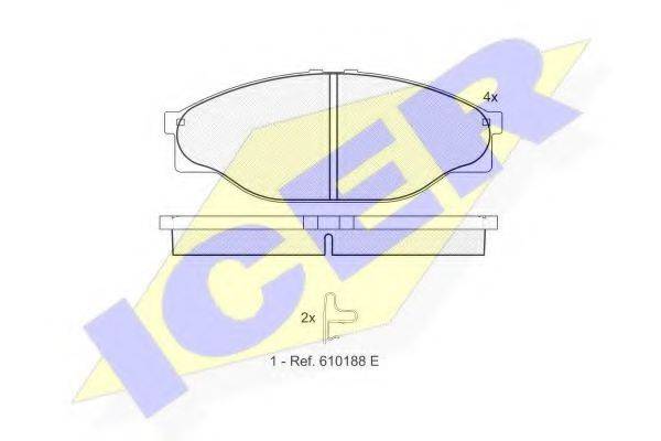ICER 141010 Комплект гальмівних колодок, дискове гальмо