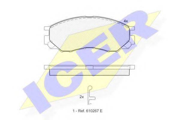 ICER 141234 Комплект гальмівних колодок, дискове гальмо