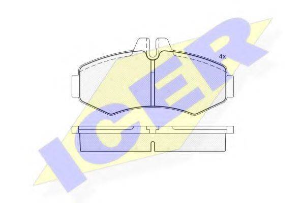 ICER 141288 Комплект гальмівних колодок, дискове гальмо