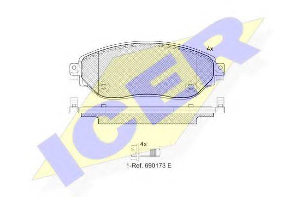 ICER 142219 Комплект гальмівних колодок, дискове гальмо