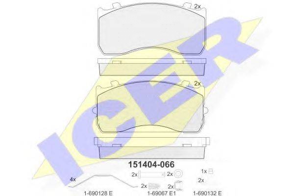 ICER 151404 Комплект гальмівних колодок, дискове гальмо