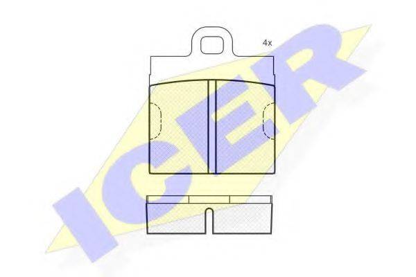 ICER 180085 Комплект гальмівних колодок, дискове гальмо