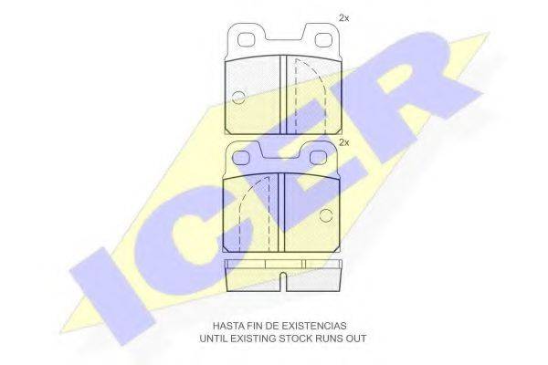ICER 180199 Комплект гальмівних колодок, дискове гальмо