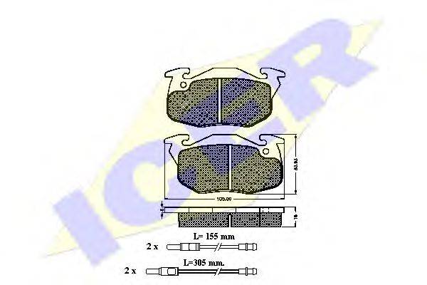 ICER 180867 Комплект гальмівних колодок, дискове гальмо