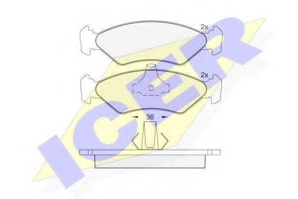 ICER 181143 Комплект гальмівних колодок, дискове гальмо