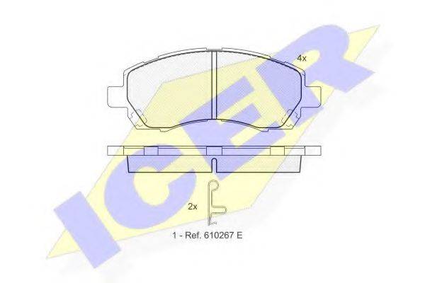 ICER 181318 Комплект гальмівних колодок, дискове гальмо