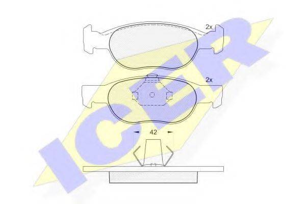 ICER 181348 Комплект гальмівних колодок, дискове гальмо