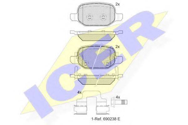 ICER 182127 Комплект гальмівних колодок, дискове гальмо