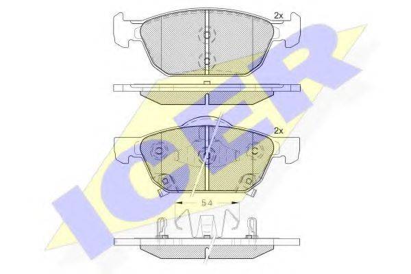 ICER 182183 Комплект гальмівних колодок, дискове гальмо