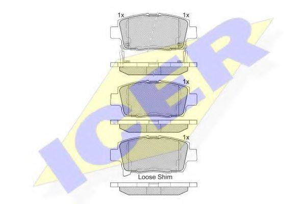 ICER 182205 Комплект гальмівних колодок, дискове гальмо