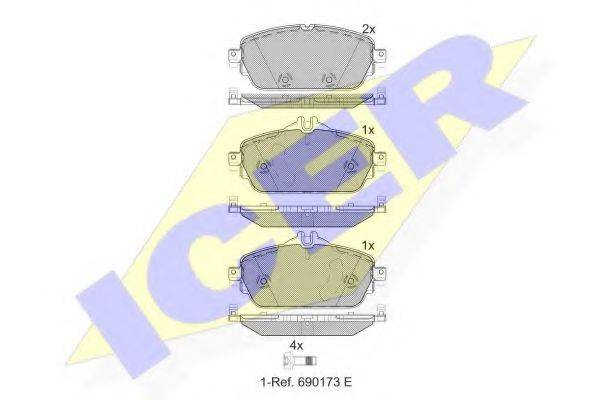 ICER 182212 Комплект гальмівних колодок, дискове гальмо