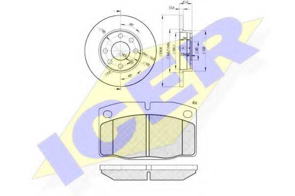 ICER 304541240 Комплект гальм, дисковий гальмівний механізм