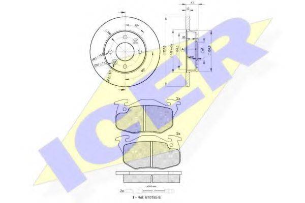 ICER 306334705 Комплект гальм, дисковий гальмівний механізм