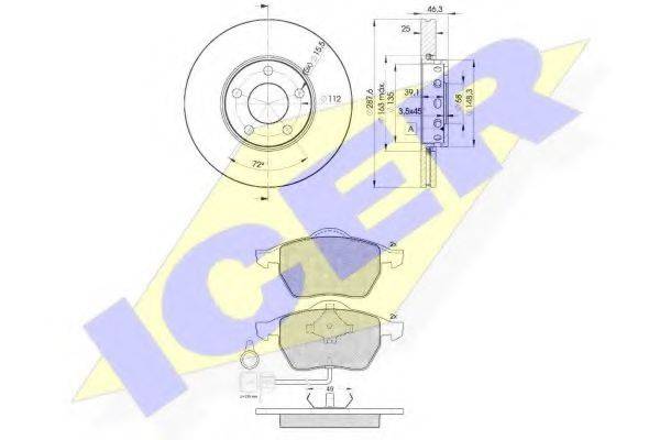ICER 308084063 Комплект гальм, дисковий гальмівний механізм