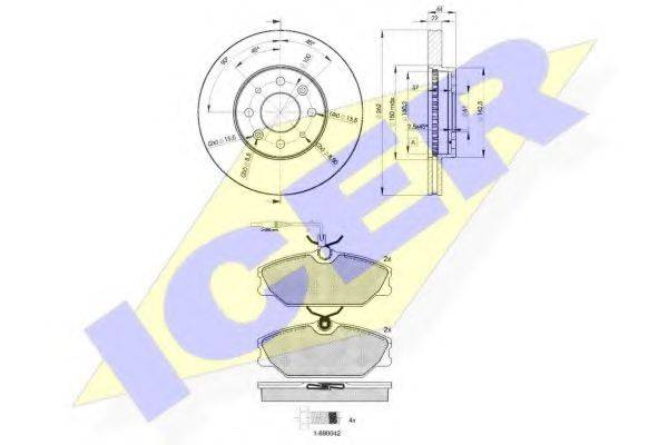ICER 309302232 Комплект гальм, дисковий гальмівний механізм