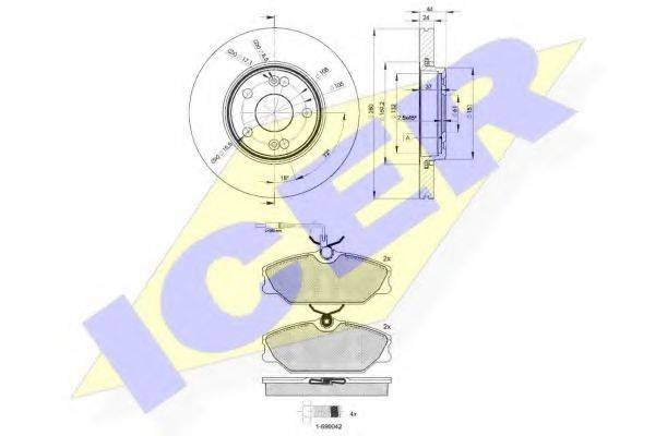 ICER 309306198 Комплект гальм, дисковий гальмівний механізм