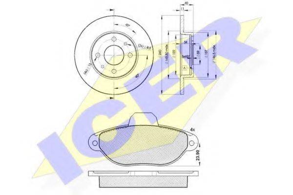 ICER 310183465 Комплект гальм, дисковий гальмівний механізм
