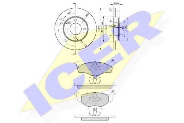 ICER 311783300 Комплект гальм, дисковий гальмівний механізм