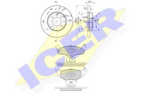 ICER 311783975 Комплект гальм, дисковий гальмівний механізм