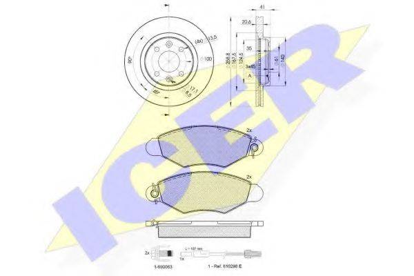 ICER 312173550 Комплект гальм, дисковий гальмівний механізм