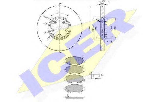 ICER 313675613 Комплект гальм, дисковий гальмівний механізм