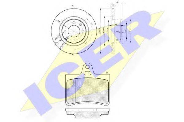 ICER 314074754 Комплект гальм, дисковий гальмівний механізм
