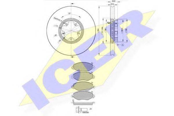 ICER 314985613 Комплект гальм, дисковий гальмівний механізм