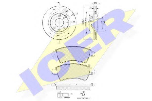 ICER 315254750 Комплект гальм, дисковий гальмівний механізм