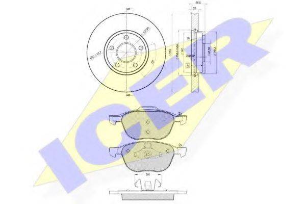 ICER 316173963 Комплект гальм, дисковий гальмівний механізм