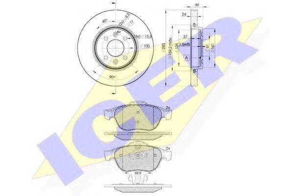 ICER 318617829 Комплект гальм, дисковий гальмівний механізм