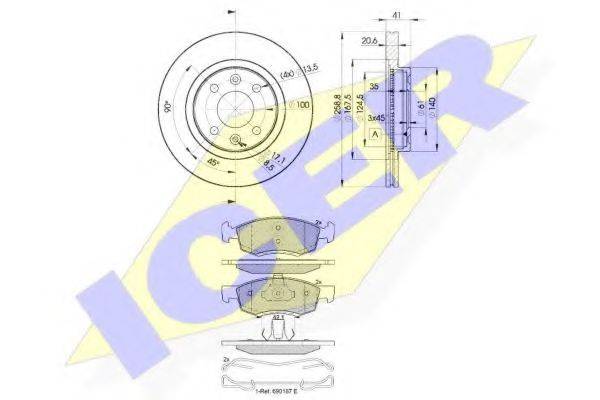 ICER 319243550 Комплект гальм, дисковий гальмівний механізм
