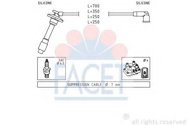 FACET 49878 Комплект дротів запалювання
